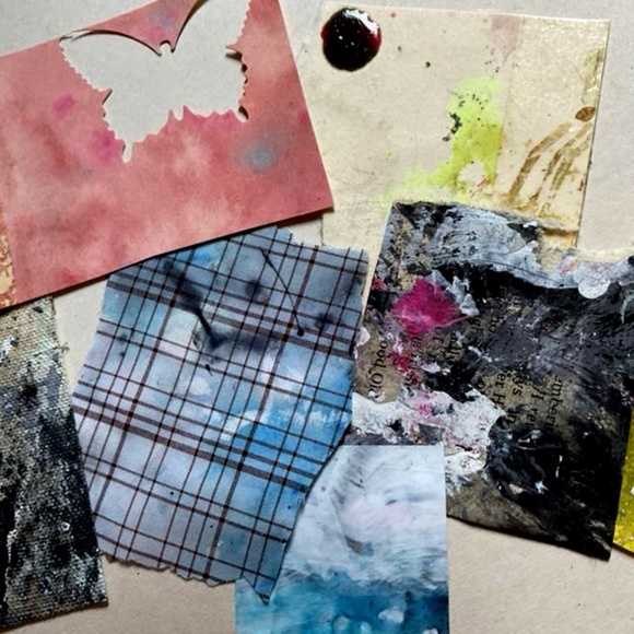 Junk Journal Pack 15+ Hand painted Pieces, Great for scrapbooking, college - Picture 8 of 12